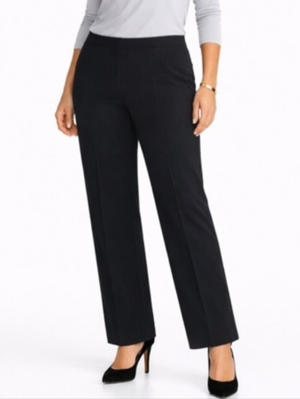 Lafayette 148 New York Black Side Zip Straight-Leg Pants Size 12